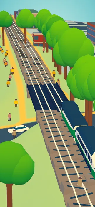 Storyboard 6: the GO train along the rail line.