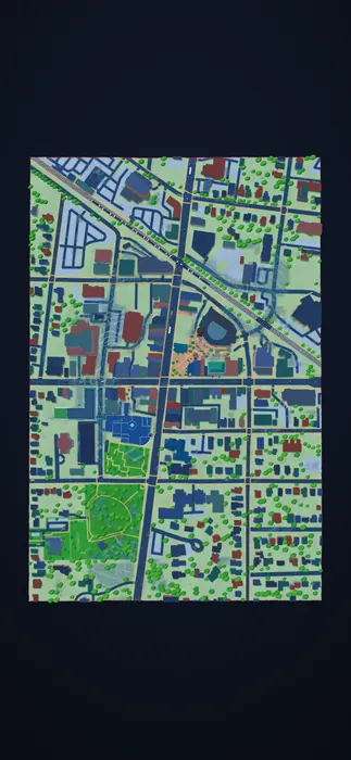Storyboard 16: the card's map again at night.